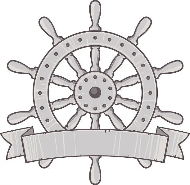 Vector illustration of boat helm