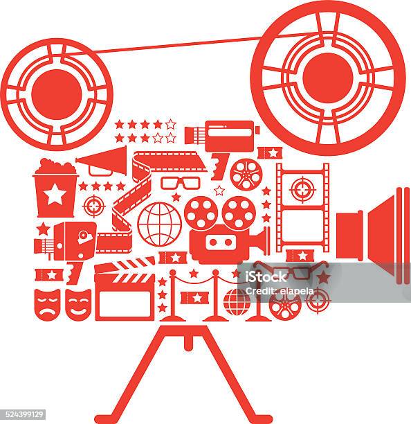 Cinema Room Silhouette Stock Illustration - Download Image Now - In Silhouette, Camera - Photographic Equipment, Movie Camera
