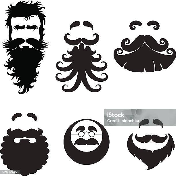 Beards Stock Illustration - Download Image Now - Beard, Chin, Vector