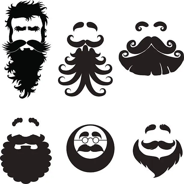 Vector illustration of Beards