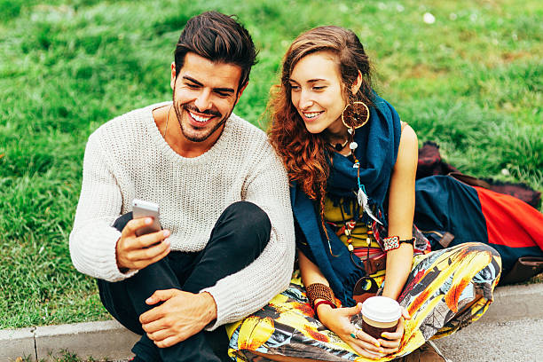 istock Happy couple surfing the net 524401381