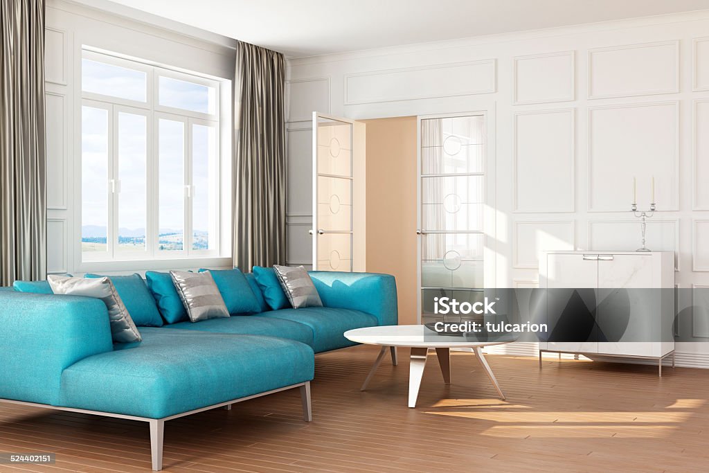 Modern Bauhaus Interior Modern Bauhaus Interior Summer Apartment Stock Photo