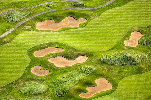 istock Aerial view of golf course 524423187