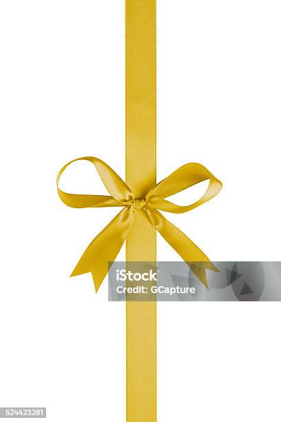 Yellow Thin Ribbon With Bow Stock Photo - Download Image Now