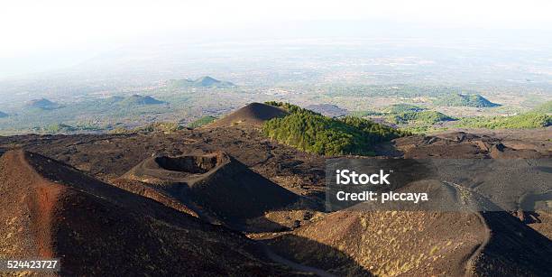 Volcano Mt Etna Old Volcanic Craters Near Catania In Sicily Stock Photo - Download Image Now