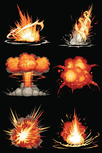 Vector illustration of Explosions 01