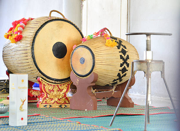 istock Thai ancient drum, two faced drum, Thai musical instrument 524428245