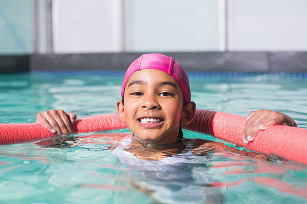 istock Cute kid swimming in the pool 524428893