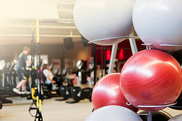 istock Swiss balls in fitness studio 524451799