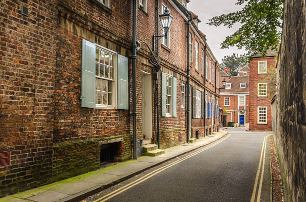 Narrow Street Lined with Terraced Houses