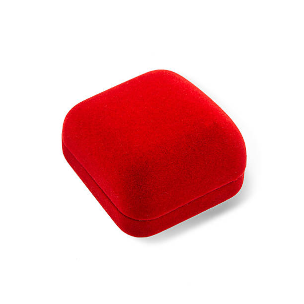 istock Red jewelry box isolated on white 524474965