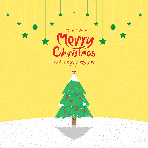 christmas tree (рождественские карточки) - invitation decoration frost placard stock illustrations