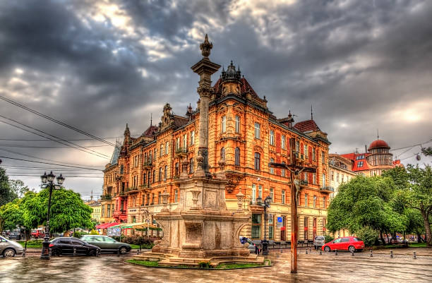 Column for John of Dukla in Lviv, Ukraine