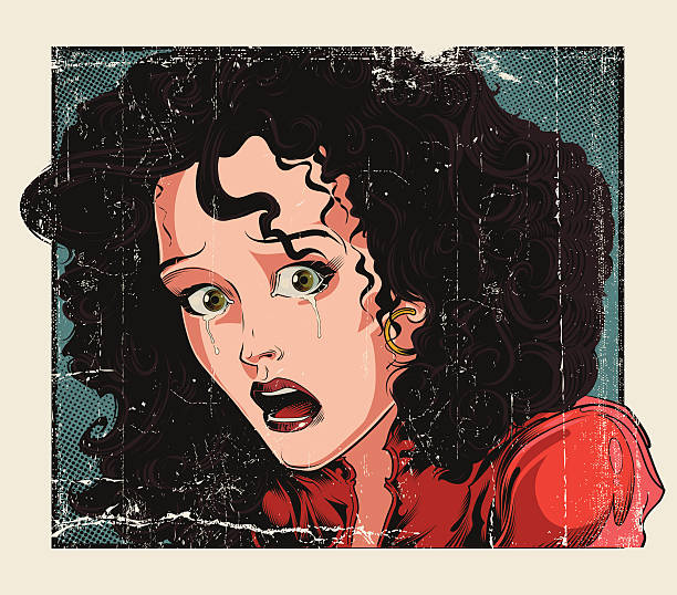 Crying woman Comic stye woman comic book women pop art distraught stock illustrations