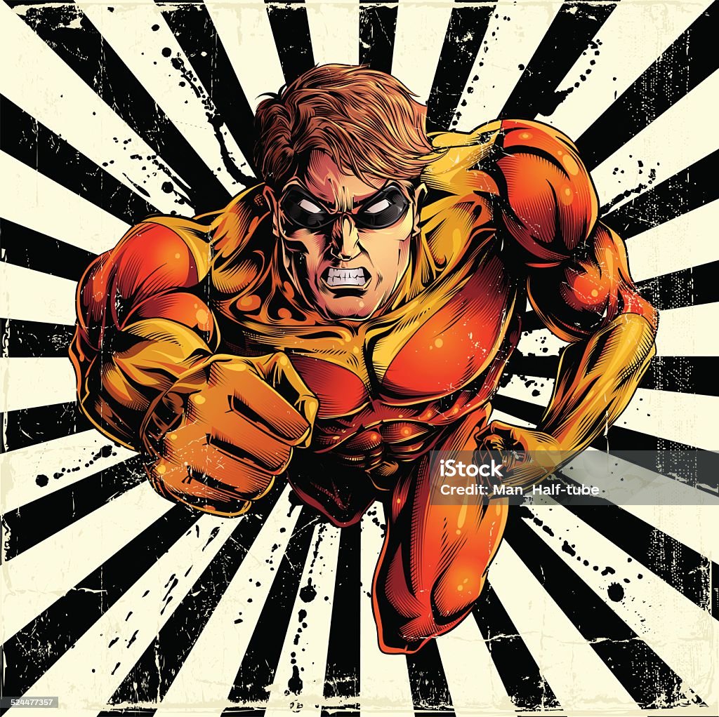 Flying Super Hero Stock Illustration - Download Image Now - Superhero, Comic  Book, Cartoon - iStock