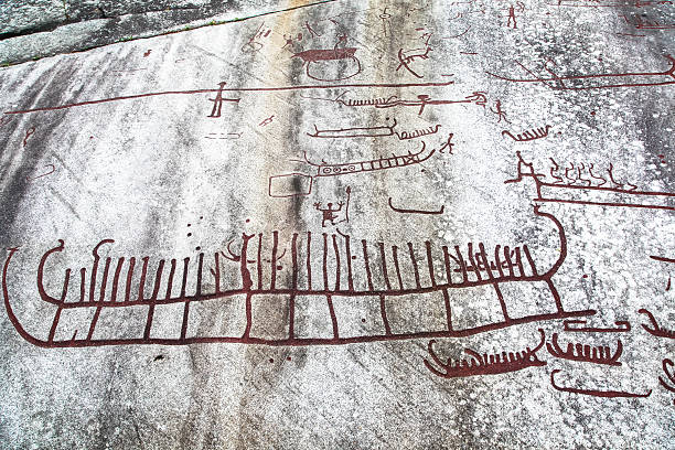 istock Rock carvings at Vitlycke museum, Sweden 524477801