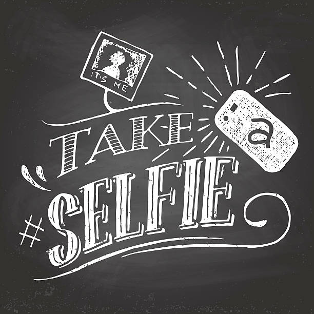 udělejte si selfie na tabuli - selfie stock ilustrace