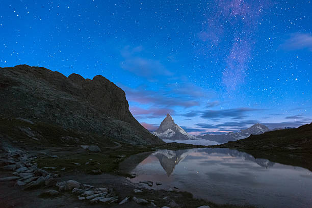 istock Matterhorn with Riffelsee before dawn, Zermatt, Alps, Switzerland 524508333