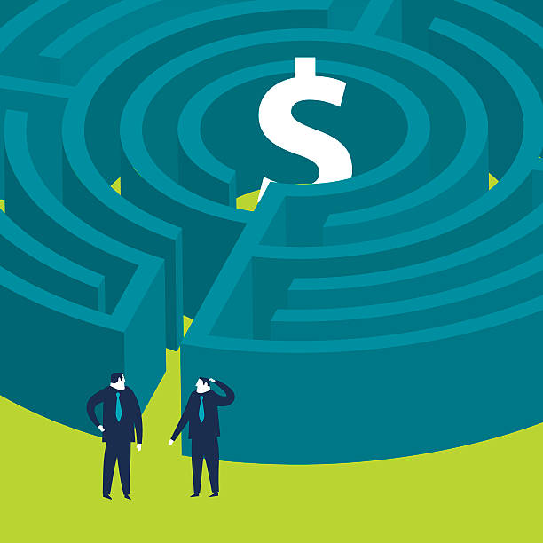 istock Businessmen wanting to enter a money maze 524510307