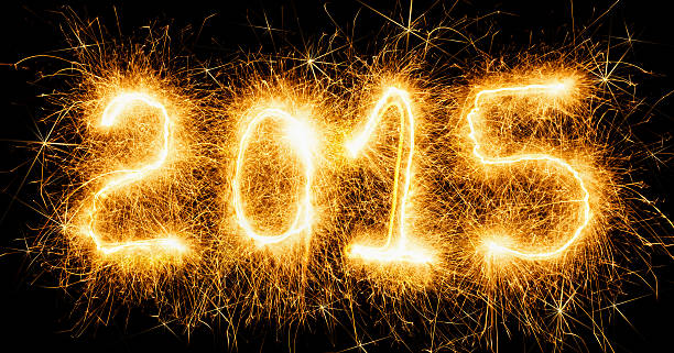 istock Happy new year, fiery numbers 524511395