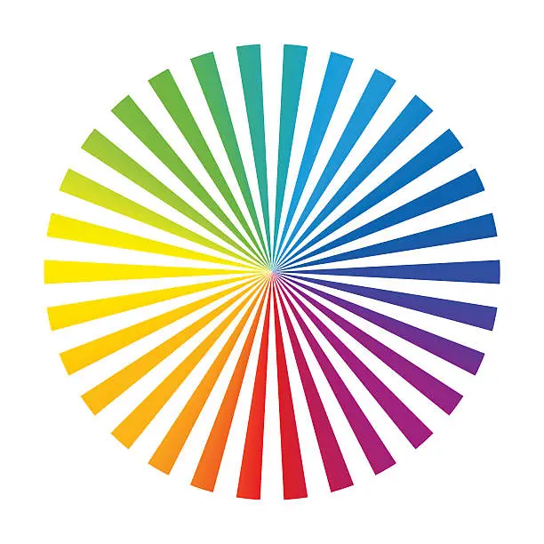 Vector illustration of Rainbow Color Wheel Ink Stripes White