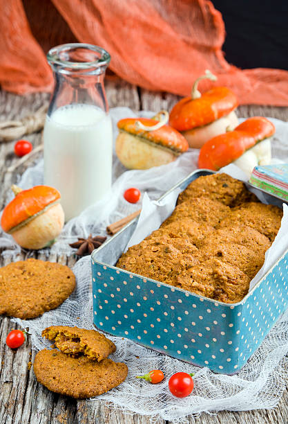 istock Pumpkin-oatmeal cookies with nuts 524512399