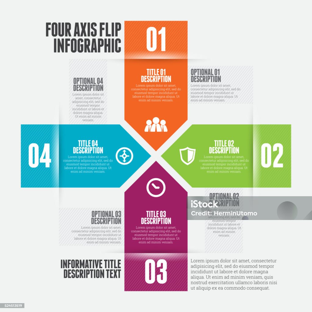 Four Axis Flip Infographic Stock Illustration Download Image Now