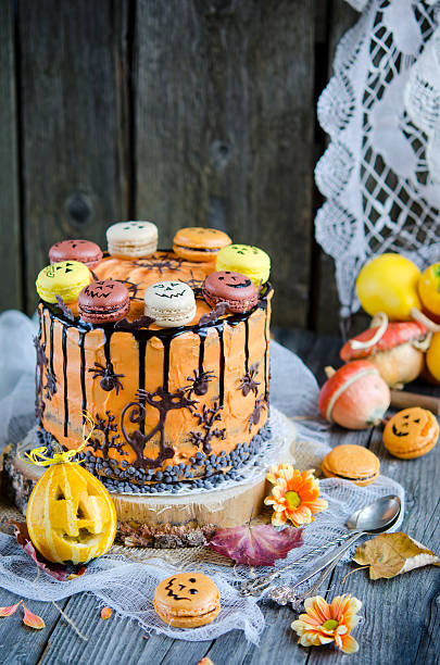 Orange chocolate cake stock photo