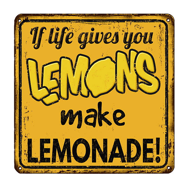 If life gives you lemons make lemonade vintage sign stock photo