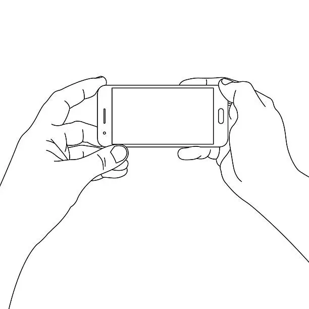 Vector illustration of Hand Holding Smart Phone