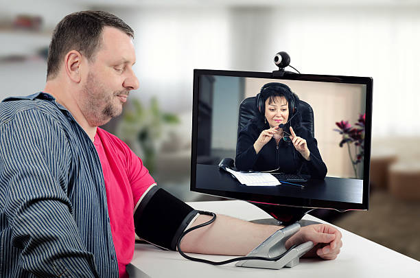 istock Checking blood pressure numbers online 524527080