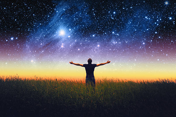 istock Man silhouette . Elements of this image furnished by NASA 524532846