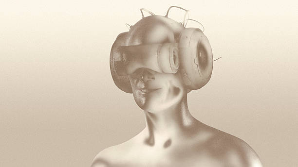 istock Virtual reality goggles and futuristic man 524534766
