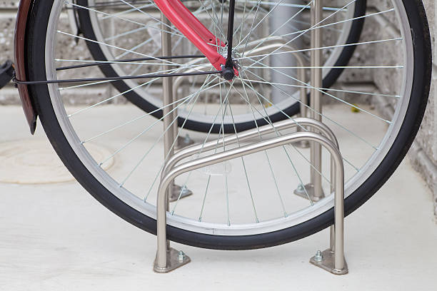 istock Locked bicycle at bicycle outdoor parking space 524535124
