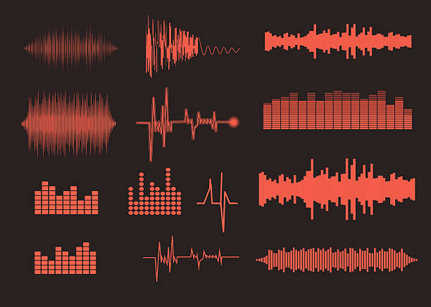 ilustrações, clipart, desenhos animados e ícones de som das ondas série. música de fundo. arquivo de vetor eps 10 incluídos - bar