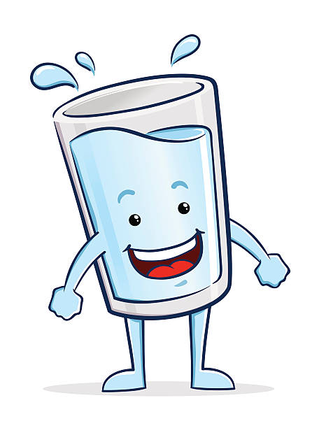 Glass Of Water Cartoon Character Stock Illustration - Download Image Now -  Drinking Glass, Water, Drinking Water - iStock