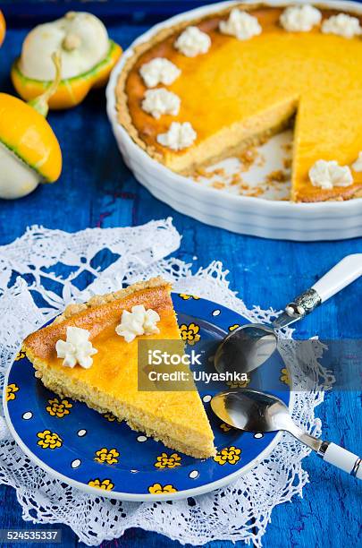 Pumpkin Tart With Ricotta Stock Photo - Download Image Now - Autumn, Baked, Baked Pastry Item