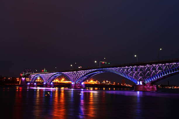 istock The Peace Bridge, a view at night 524535930
