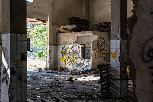 istock Destruction, old abandoned factory 524536075