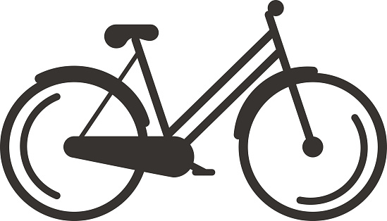 Evereday bike transportation icon black silhouette flat vector illustration. Black silhouette bike style transport and wheel bike tourism. Black bike silhouette black icon