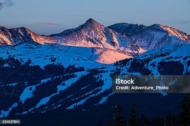 Copper Mountain Ski Runs At Sunset Stock Photo - Download Image Now - Colorado, Copper Mountain, Mountain