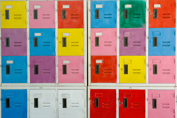 istock Colorful cabinet lockers background 524538028