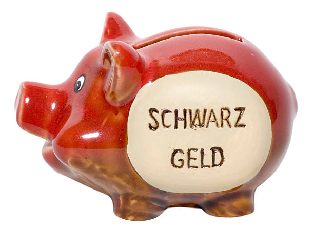 istock Piggy bank black money 524538921