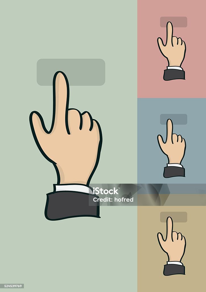 Finger Point Click Cartoon Clicking Finger Gesture Vector Cartoon Stock Illustration - Download ...