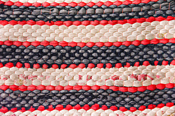 istock Colorful Foot Wipes thai peruvian style rug surface close up. 524539953