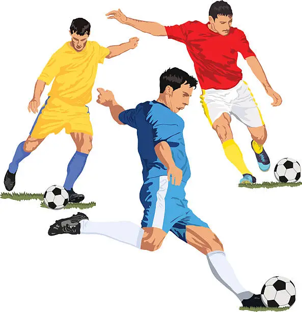 Vector illustration of Soccer football players