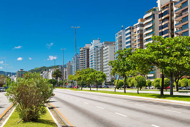 Florianopolis, capital of Santa Catarina State Elegant Beira Mar Avenue urbane stock pictures, royalty-free photos & images