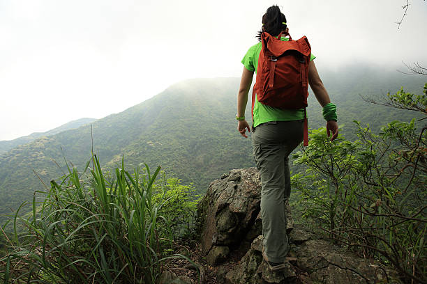 istock young woman hiker hiking at spring mountain peak 524541056