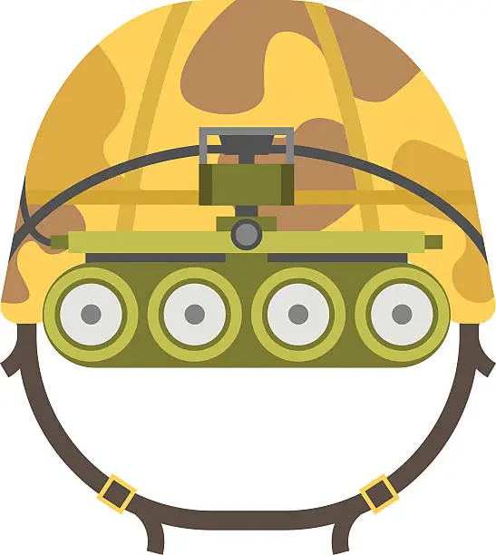 Vector illustration of Military tactical helmet of rapid reaction army and police symbol