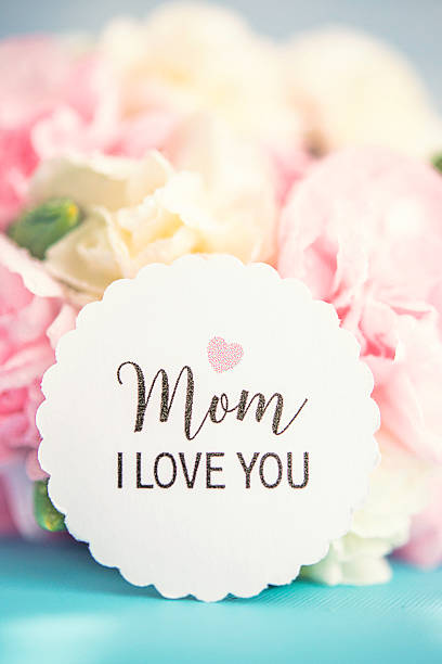 Mother's Day message with assorted pastel carnation blooms